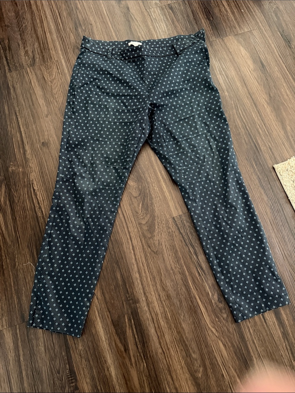 H&M Navy Pants with Tiny White and Light Blue Motifs